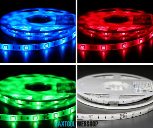 MW Power LED szalag 60LED/m 14.4W/m 12V RGB IP33 5m