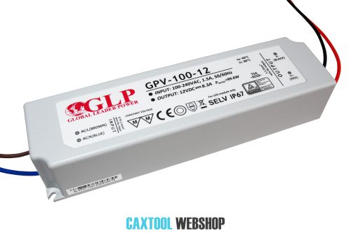 GLP műanyag LED tápegység GPV-100-12 100W 12V 8.3A