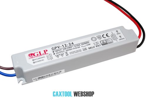 GLP műanyag LED tápegység GPV-12-24 12W 24V 0.5A