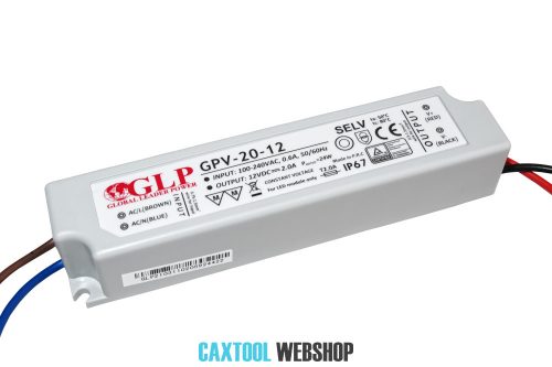 GLP műanyag LED tápegység GPV-20-12 20W 12V 2A