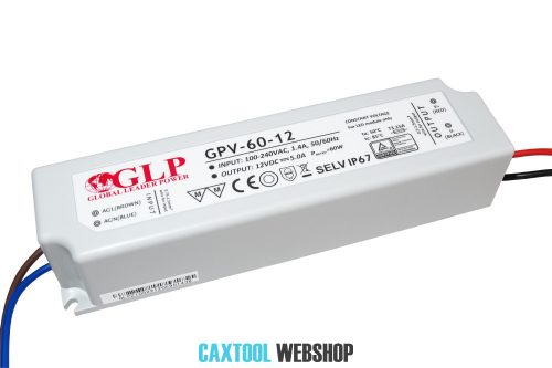 GLP műanyag LED tápegység GPV-60-12 60W 12V 5A